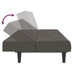 vidaXL Canapé-lit à 2 places gris foncé velours