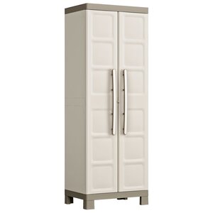 Keter Armoire de rangement à étagères Excellence Beige et taupe 182 cm