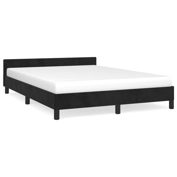 vidaXL Cadre de lit avec tête de lit Noir 140x190 cm Velours