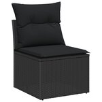vidaXL Ensemble de Canapés de Jardin 7 Pièces Coussins Noir Rotin Synthétique Acier