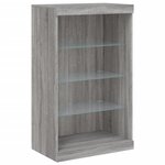 vidaXL Buffet avec lumières LED sonoma gris 181 5x37x100 cm