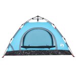 vidaXL Tente de camping 2 personnes bleu libération rapide