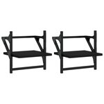 vidaXL Étagères murales avec barres 2 Pièces noir 30x25x30 cm