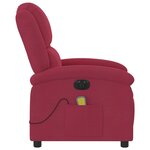 vidaXL Fauteuil inclinable massage électrique rouge bordeaux velours