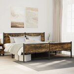 vidaXL Cadre de lit en métal sans matelas chêne fumé 200x200 cm