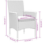 vidaXL Ensemble à manger de jardin et coussins 5 Pièces beige rotin verre