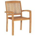 vidaXL Chaises de jardin lot de 2 et coussins crème Bois teck massif
