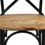 vidaXL Chaises à dossier croisé lot de 2 noir bois de manguier solide
