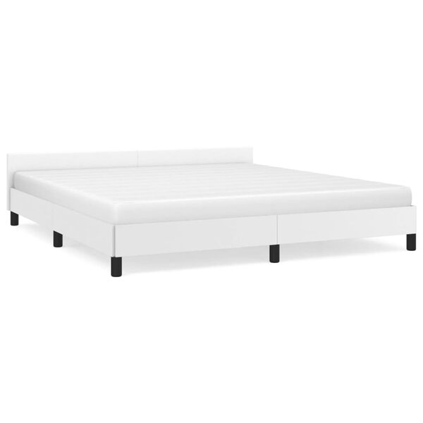 vidaXL Cadre de lit avec tête de lit Blanc 180x200 cm Similicuir