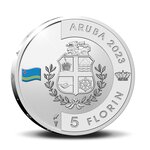 Pièce de monnaie 5 Florin Aruba Aviation 2023 – Argent BE