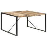 vidaXL Table à manger 140x140x75 cm Bois de manguier brut