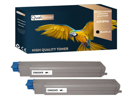 Qualitoner x2 toners 42918916 noir compatible pour oki