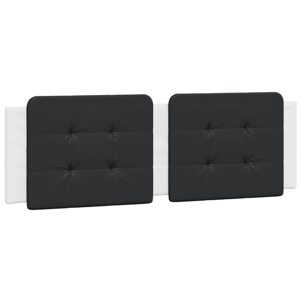vidaXL Coussin de tête de lit noir et blanc 160 cm similicuir
