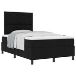 vidaXL Lit à ressorts avec matelas noir petit double en tissu