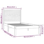 vidaXL Cadre de lit Blanc Bois massif 90x200 cm