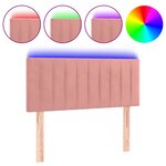 vidaXL Tête de lit à LED Rose 90x5x78/88 cm Velours