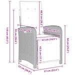Set de salle à manger de jardin 5 pièces avec coussins en poly rotin gris vidaXL