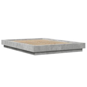 vidaXL Cadre de lit gris béton 140x190 cm bois d'ingénierie
