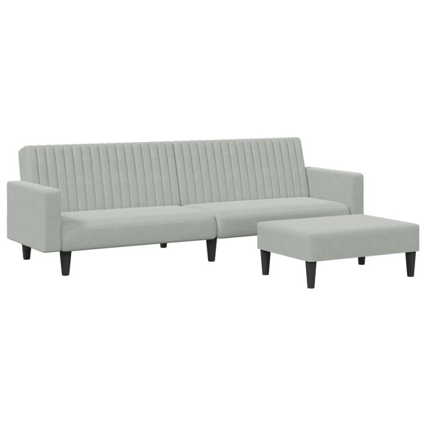 vidaXL Ensemble de canapés 2 Pièces gris clair velours