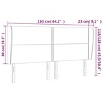 vidaXL Tête de lit avec oreilles Rose 163x23x118/128 cm Velours