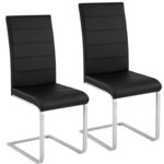 Lot de 2 chaises de salle à manger salon cuisine design noir 1908016