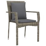 Chaises de jardin avec coussins 4 pièces résine tressée gris 02_0013336