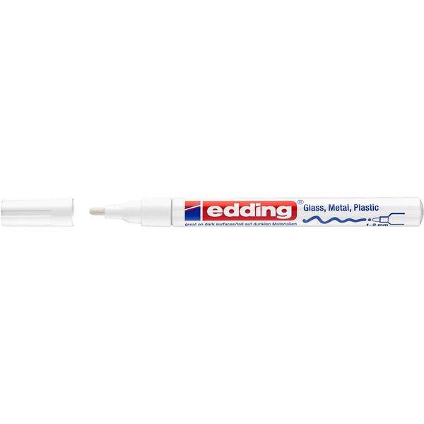 Marqueur Peinture Brillante 751 Blanc Pointe Moyenne 1-2 mm EDDING