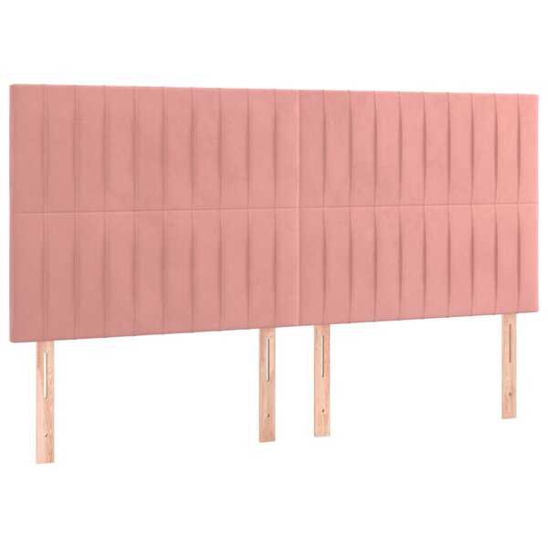 vidaXL Têtes de lit 4 Pièces Rose 90x5x78/88 cm Velours