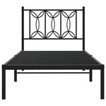 vidaXL Cadre de lit métal avec tête de lit noir 90x200 cm