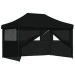 vidaXL Tente de réception pliable escamotable 4 parois latérales noir