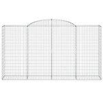 vidaXL Paniers à gabions arqués 2 Pièces 300x50x160/180 cm fer galvanisé