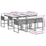 vidaXL Ensemble à manger de jardin coussins 7 Pièces mélange beige rotin