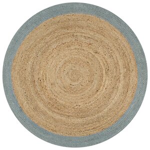 vidaXL Tapis fait à la main Jute avec bord vert olive 150 cm