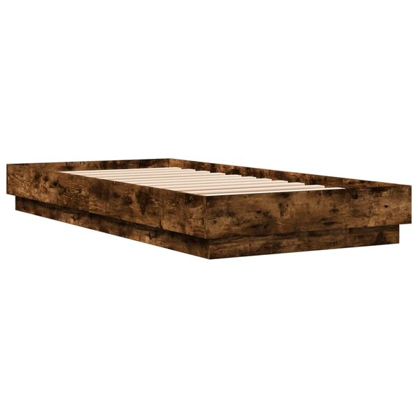 vidaXL Cadre de lit sans matelas chêne fumé 90x200cm bois d'ingénierie