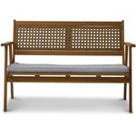 Banc de jardin LIANZA - 2 places - Acacia et résine tressée - 121 x 71 x 78 cm