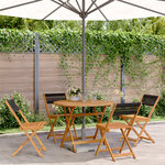 vidaXL Ensemble à manger de jardin 5Pièces noir polypropylène bois massif