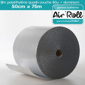 1 rouleau de film bulle d'air largeur 50cm x longueur 75m  - gamme air'roll isotherme