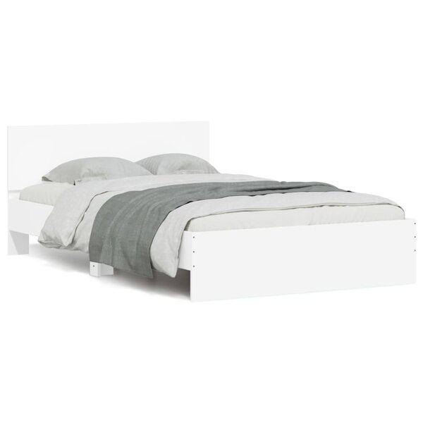 vidaXL Cadre de lit avec tête de lit blanc 120x190 cm