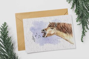 Carte à planter le cheval chantant