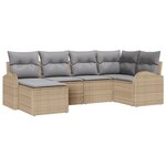 vidaXL Ensemble de canapés de jardin 6 pièces avec coussins en poly rotin beige