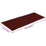 vidaXL Tapis d'escalier autocollants Rectangulaire 15Pièces 60x25cm Rouge