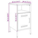 vidaXL Table de chevet blanc 36x39x68 cm acier laminé à froid