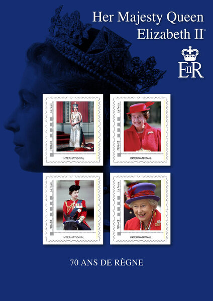 Collector 4 timbres - Reine Elizabeth II - Lettre internationale