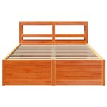 vidaXL Cadre de lit avec tête de lit cire marron 140x190cm bois de pin