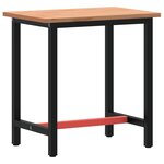 vidaXL Établi 80x55x81 5 cm bois massif de hêtre et métal