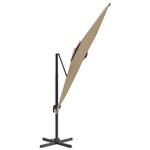 vidaXL Parasol déporté avec mât en aluminium Taupe 300x300 cm