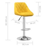 vidaXL Tabourets de bar lot de 2 jaune moutarde velours