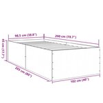 vidaXL Cadre de lit gris béton 100x200 cm bois d'ingénierie
