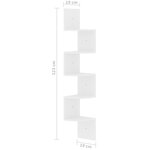 vidaXL Étagère d'angle murale blanc brillant 19x19x123 cm