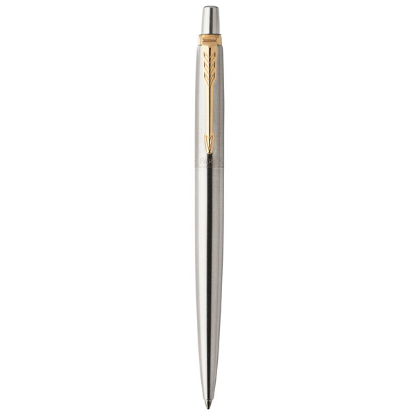 PARKER Jotter Stylo bille  acier  recharge bleue pointe moyenne  Coffret cadeau